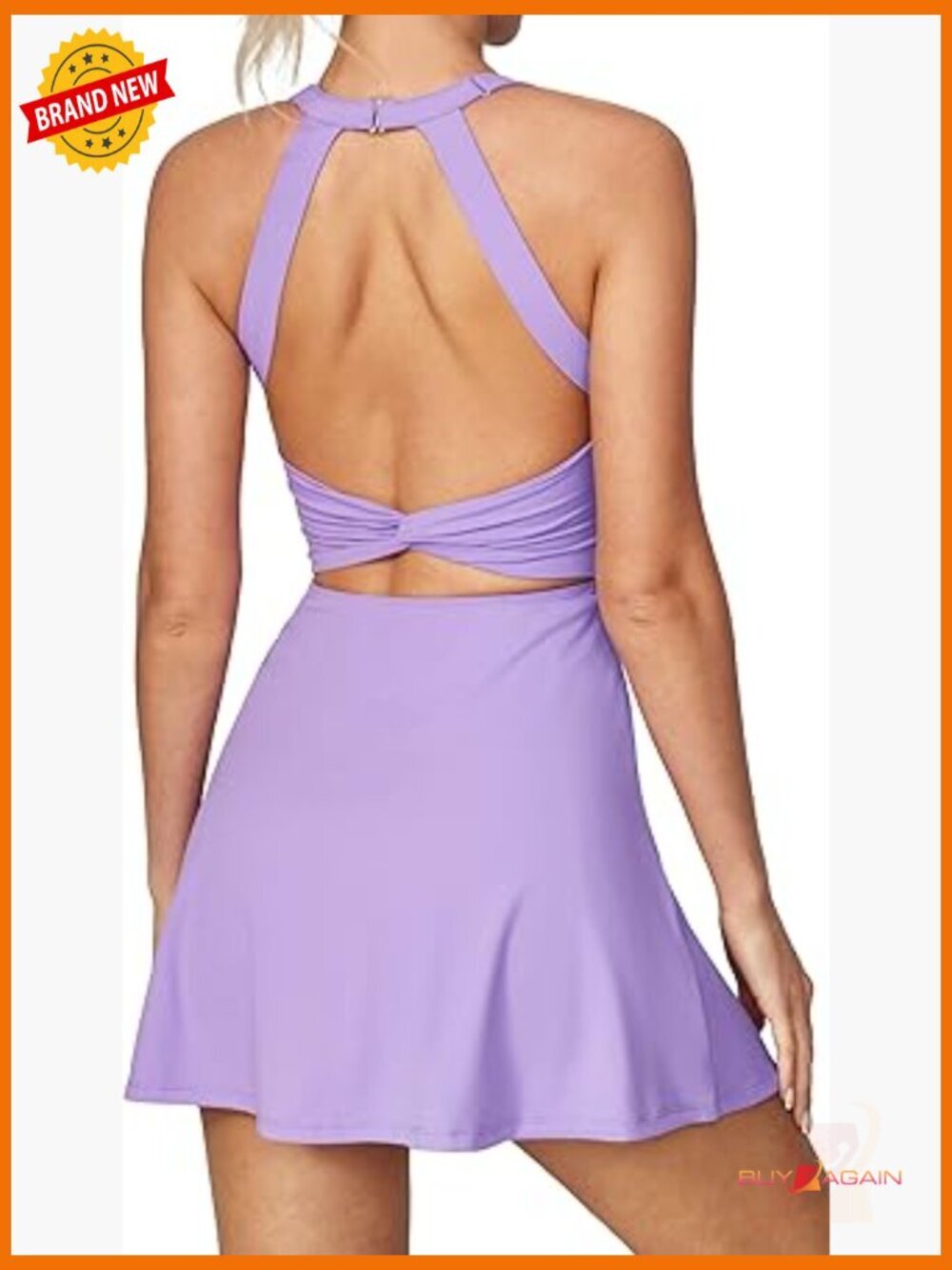 Tennis Dress with Built-in Shorts and Bra Athletic Dress Cut Out Twisted Golf